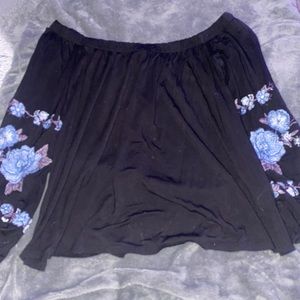 black off the shoulder blouse